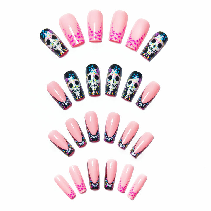 Creative nail art with detail-loving skull design Bowlift