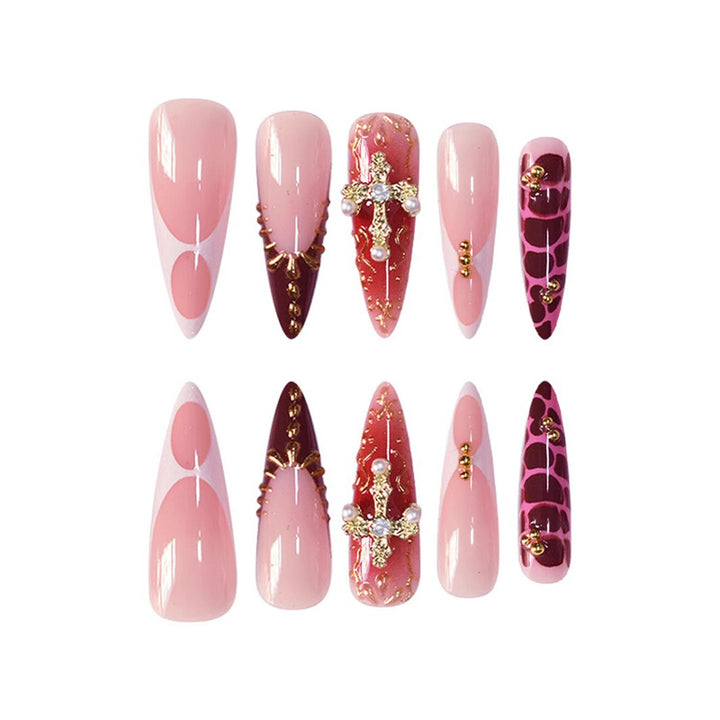 Elegant Stiletto Press-On Nail Set Bowlift