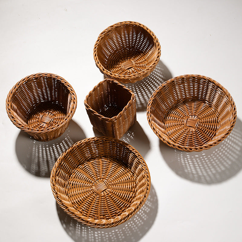 Handcrafted Round Wicker Serving Bowl Bowlift