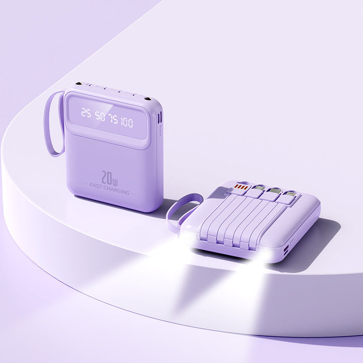 Portable power bank with multifunctional fast charging capability and digital display Bowlift