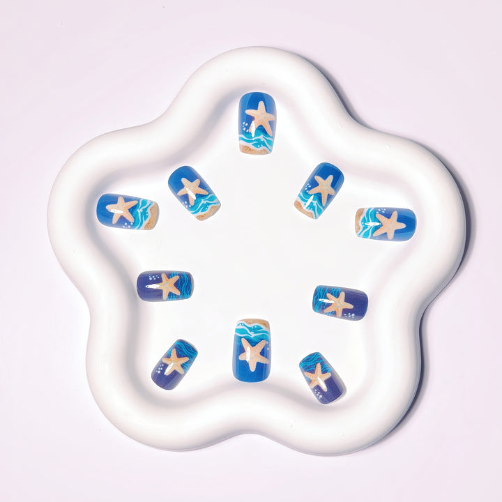 Nautical Themed 3D Acrylic Nail Art Bowlift