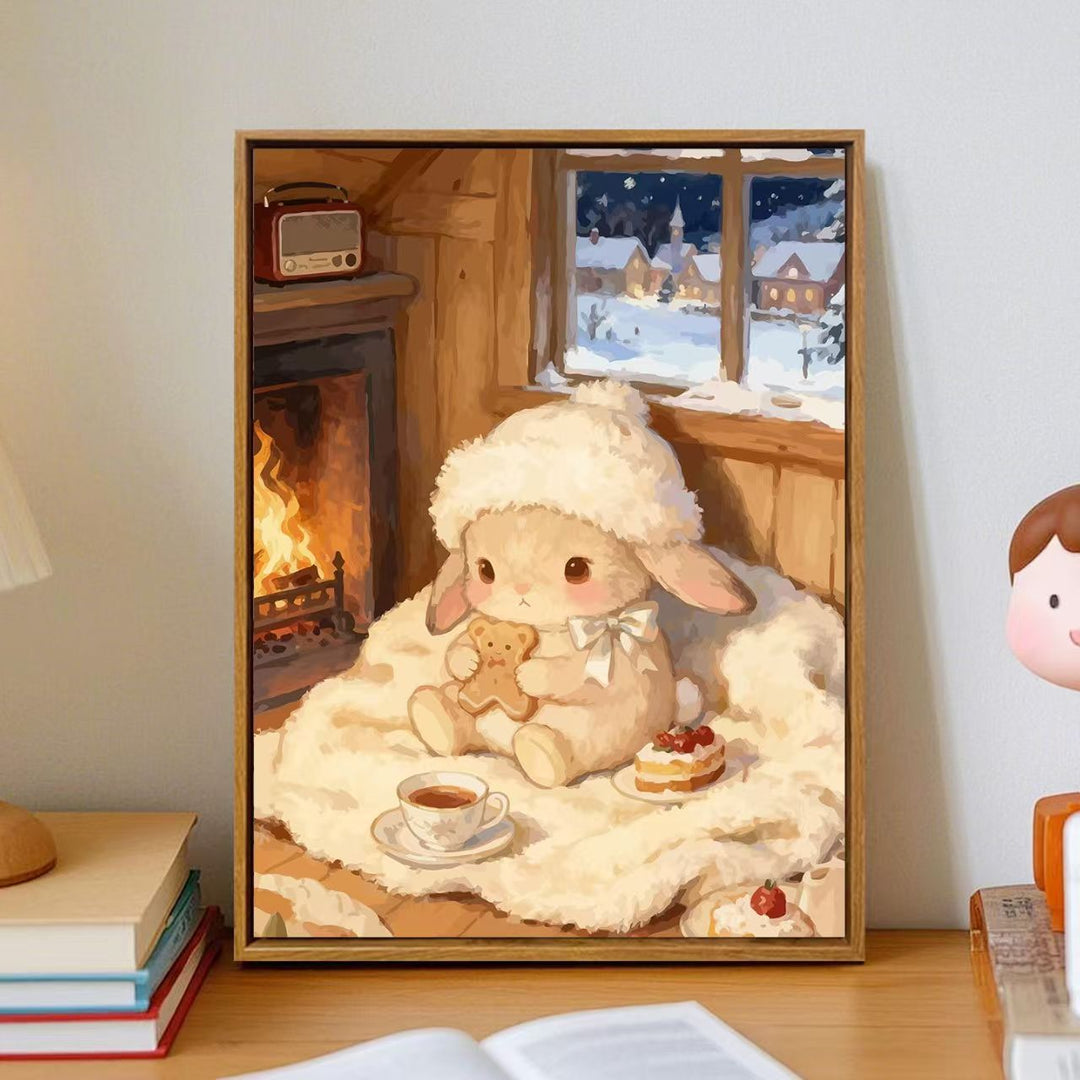 Cozy Cartoon Bunny Wall Art Bowlift