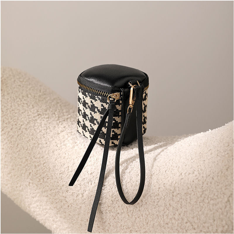 Textured Leather Mini Cosmetic Bag Bowlift