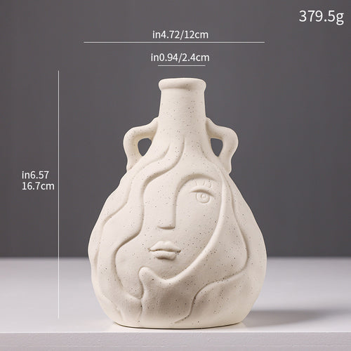 Artistic Face-Shaped Ceramic Vase