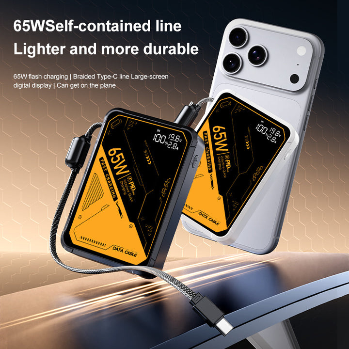 Portable high-performance charger with intelligent USB-C port and digital display Bowlift