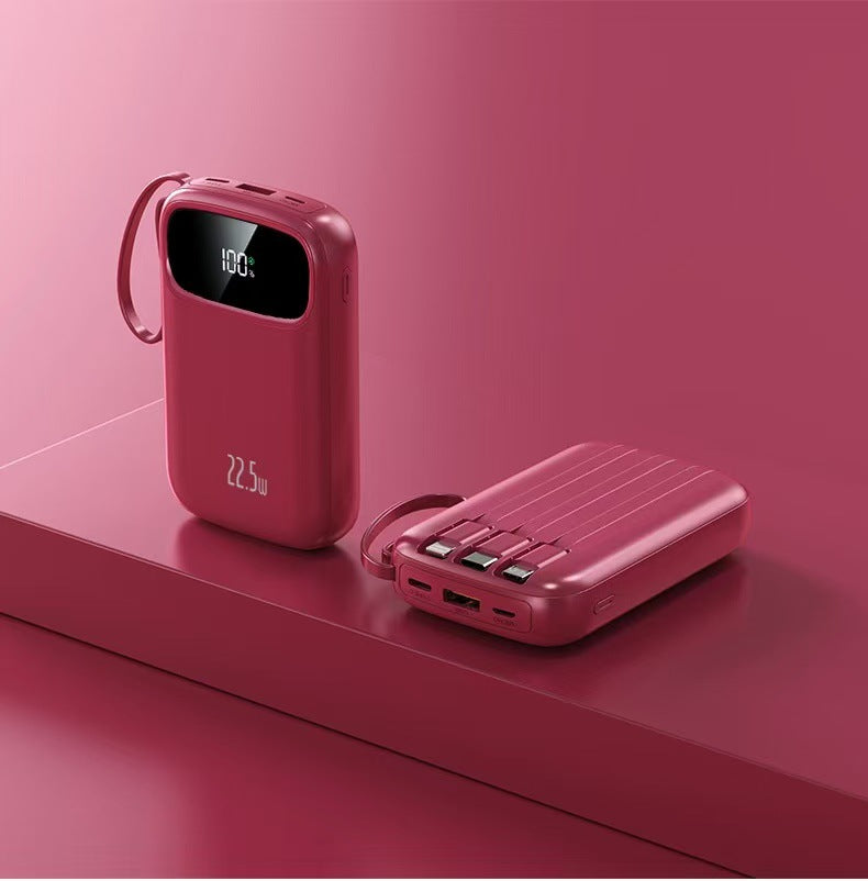 Power bank with integrated charging cable and digital display Bowlift