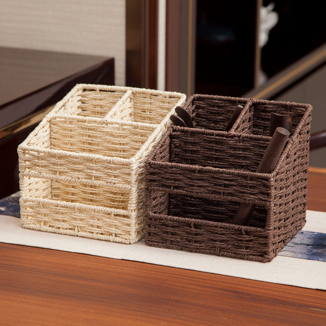 Ladies Storage Basket in Natural Woven Look Bowlift