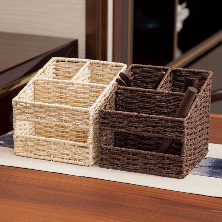 Ladies Storage Basket in Natural Woven Look Bowlift