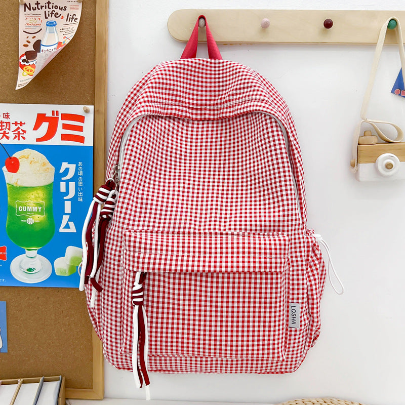Trendy Checked Patterned Backpack