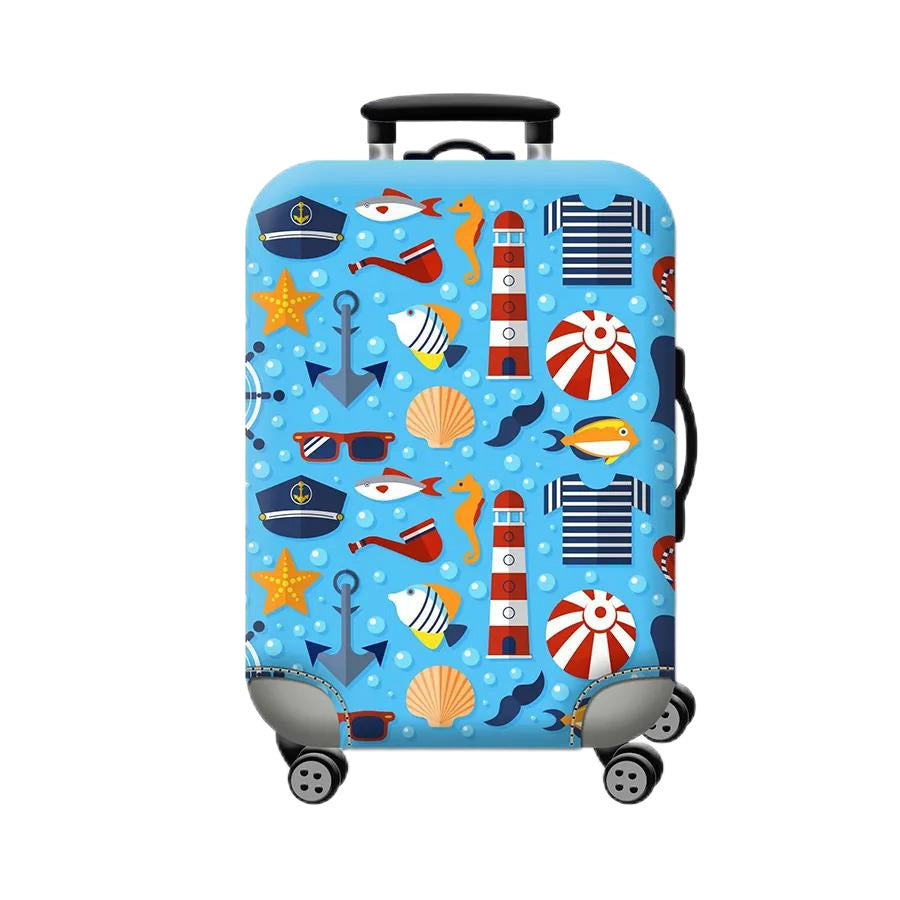 Women Hard Shell Suitcase with Trendy Surf and Palm Design Bowlift