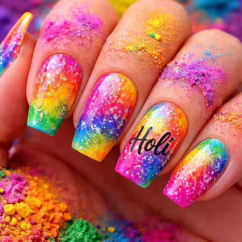 Festival-Themed Glitter Nail Art Bowlift