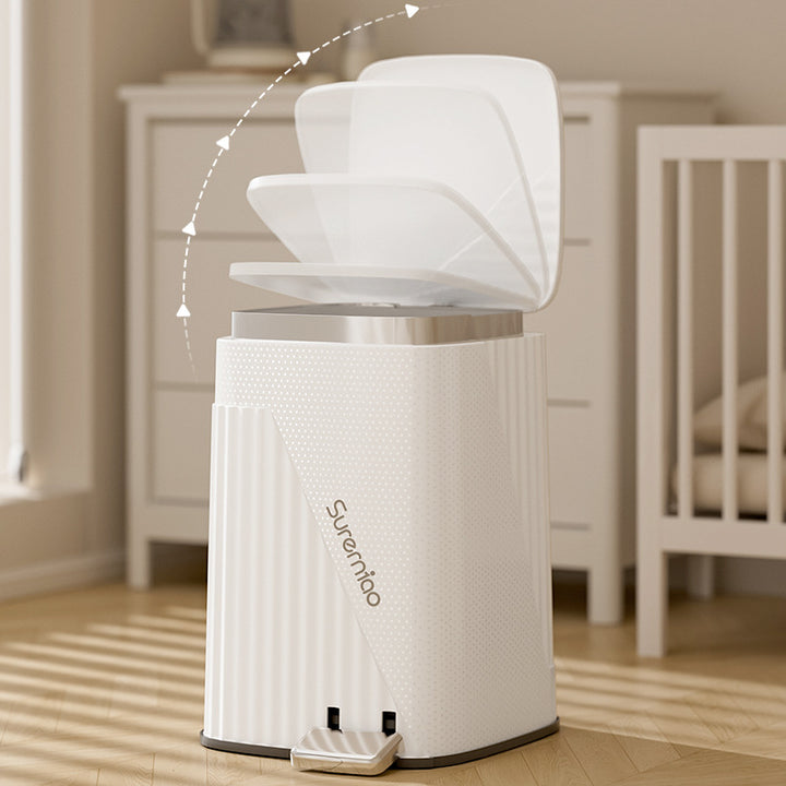 Women's modern and elegant trash can with foot pedal and silent lid Bowlift