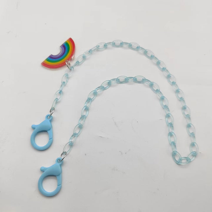Glasses strap made of transparent resin with rainbow pendant Bowlift