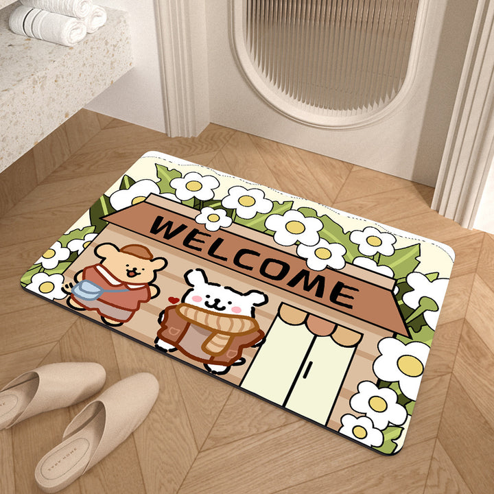 Cute Cartoon-Themed Welcome Mat