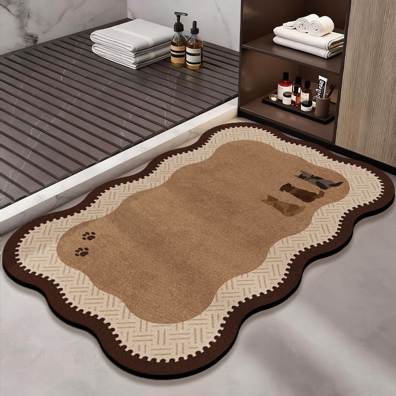 Decorative Pet-Themed Bath Mat Bowlift