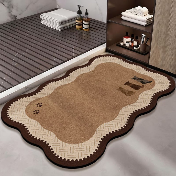 Decorative Pet-Themed Bath Mat Bowlift