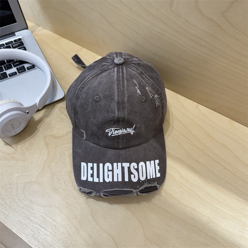 Men's Distressed Casual Cotton Cap Bowlift