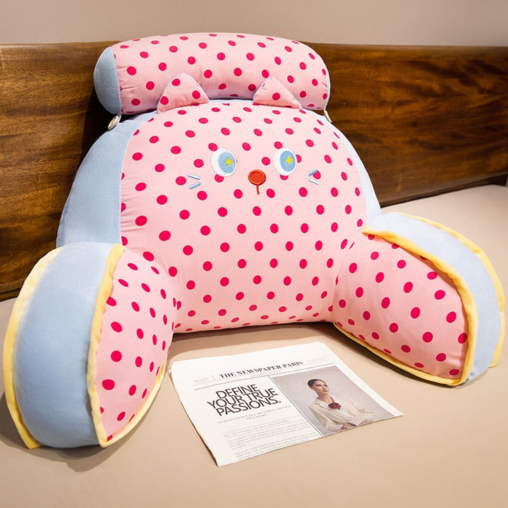 Plush back support cushion with cat design Bowlift