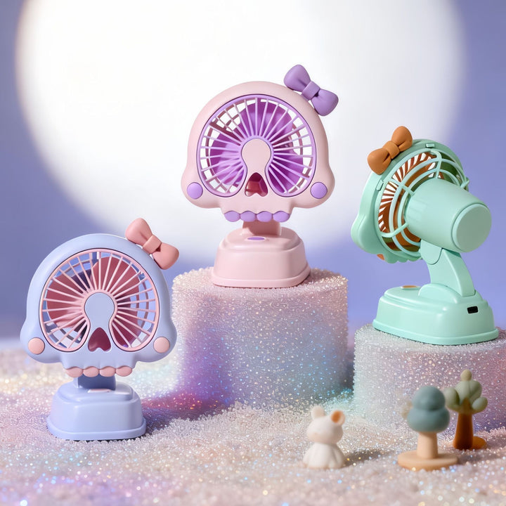 Women's Mini Table Fan in Creative Skull Design Bowlift