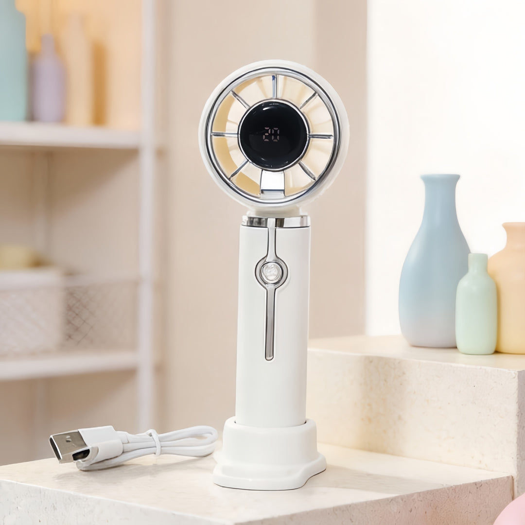 Ladies portable mini hand fan with USB charging function and ergonomic design Bowlift