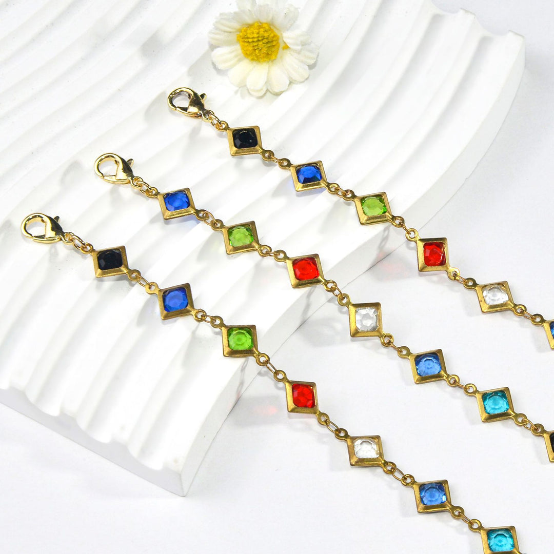 Colorful Gemstone Chain Bracelet Bowlift 1788164354