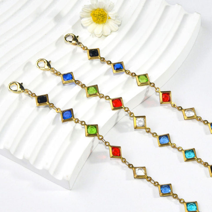 Colorful Gemstone Chain Bracelet Bowlift 1788164354
