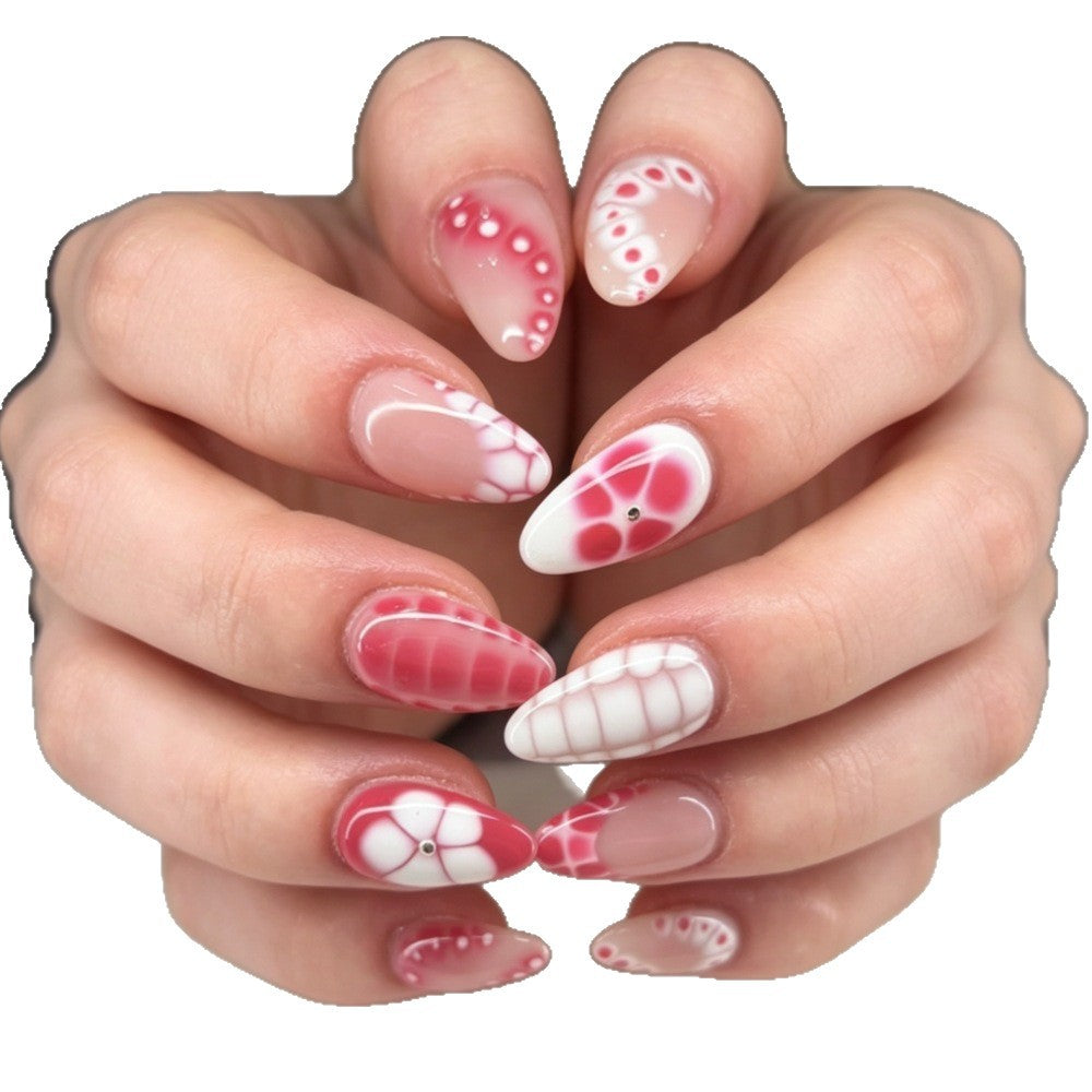 Creative Press-On Nail Art Set with Abstract Patterns Bowlift