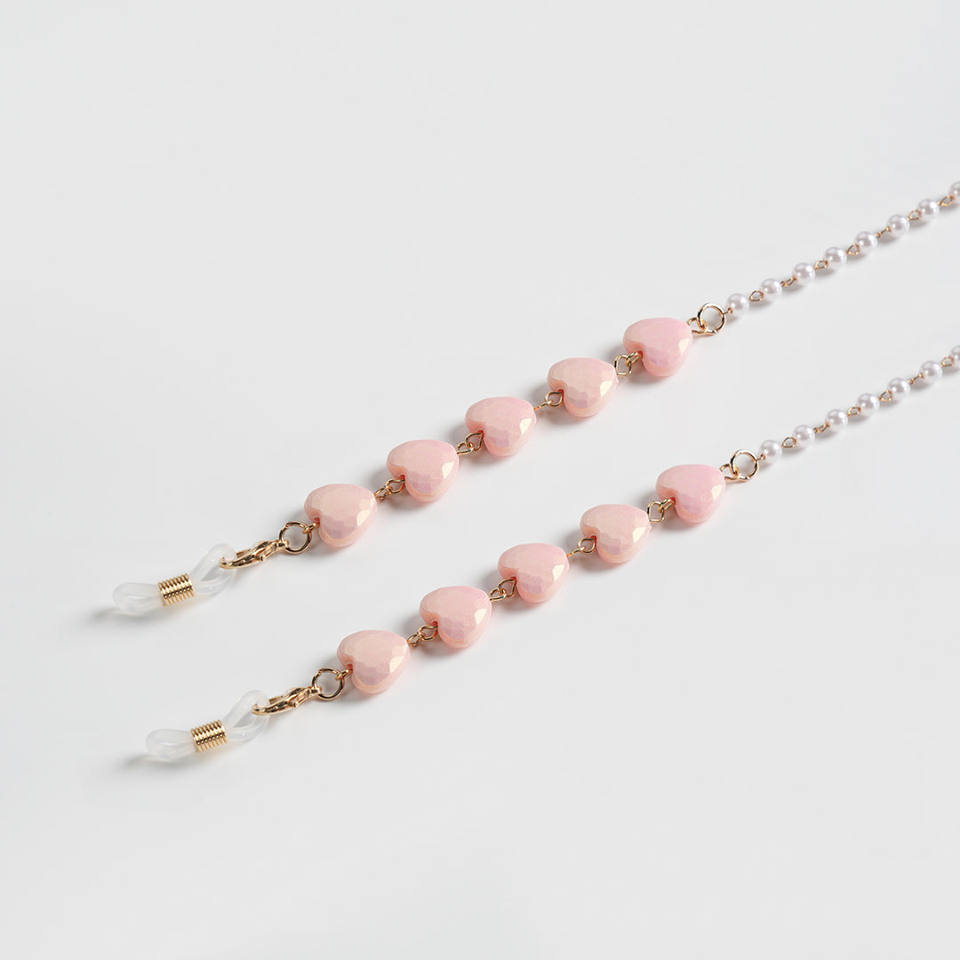 Heart-Shaped Beaded Eyewear Chain Bowlift