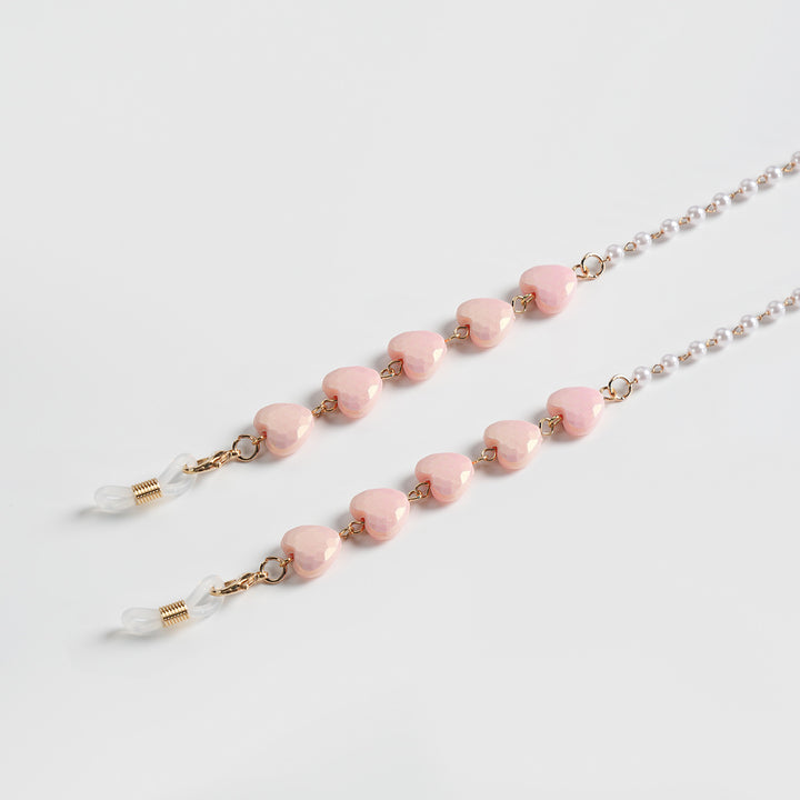 Heart-Shaped Beaded Eyewear Chain Bowlift