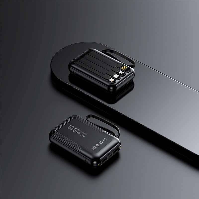 Practical power bank with wireless fast charging function and integrated cable system Bowlift