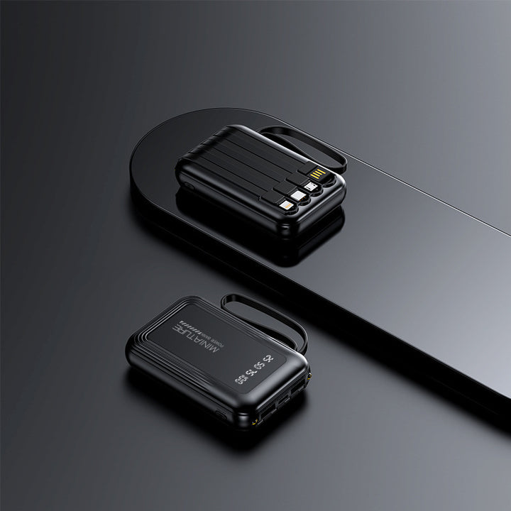 Practical power bank with wireless fast charging function and integrated cable system Bowlift