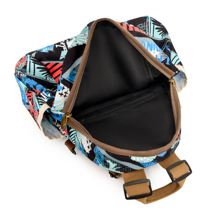 Trendy Graphic Print Backpack Bowlift