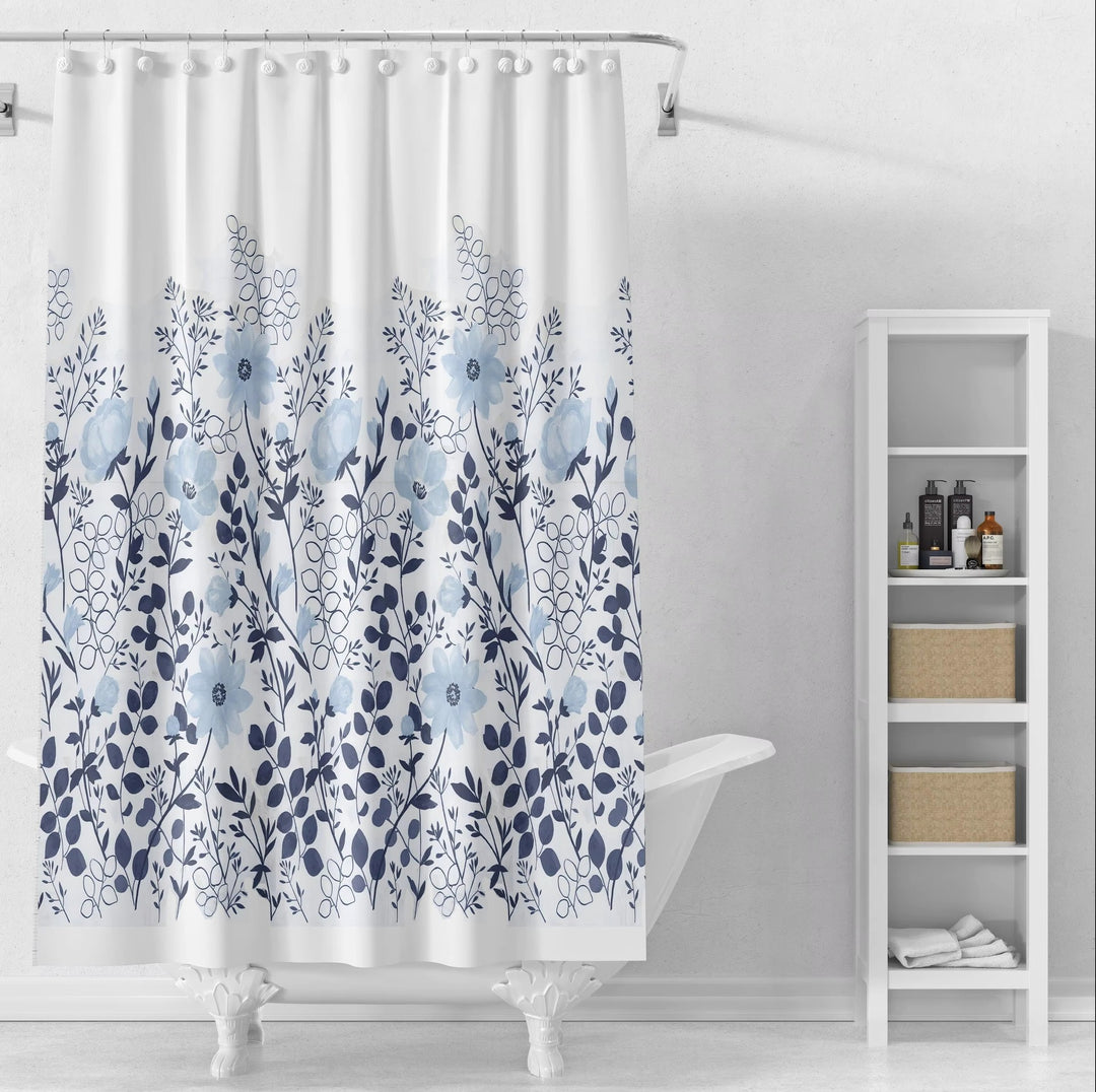 Floral Print Shower Curtain Bowlift