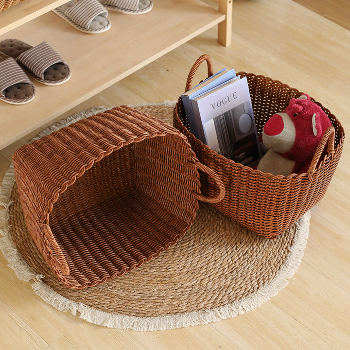 Handwoven Versatile Storage Basket with Ergonomic Handles Bowlift