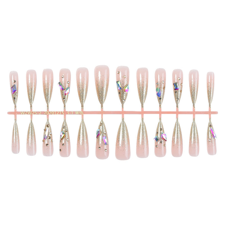 Stiletto Shaped Press-On Nail Set with Glitter Accent Bowlift