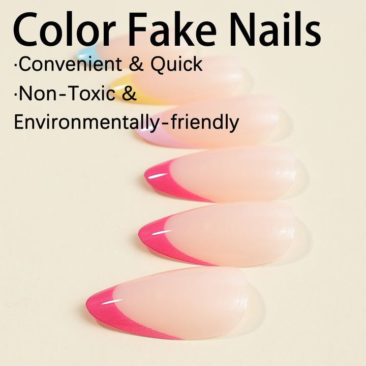 Artificial nail set with stylish gradient and elegant tips Bowlift