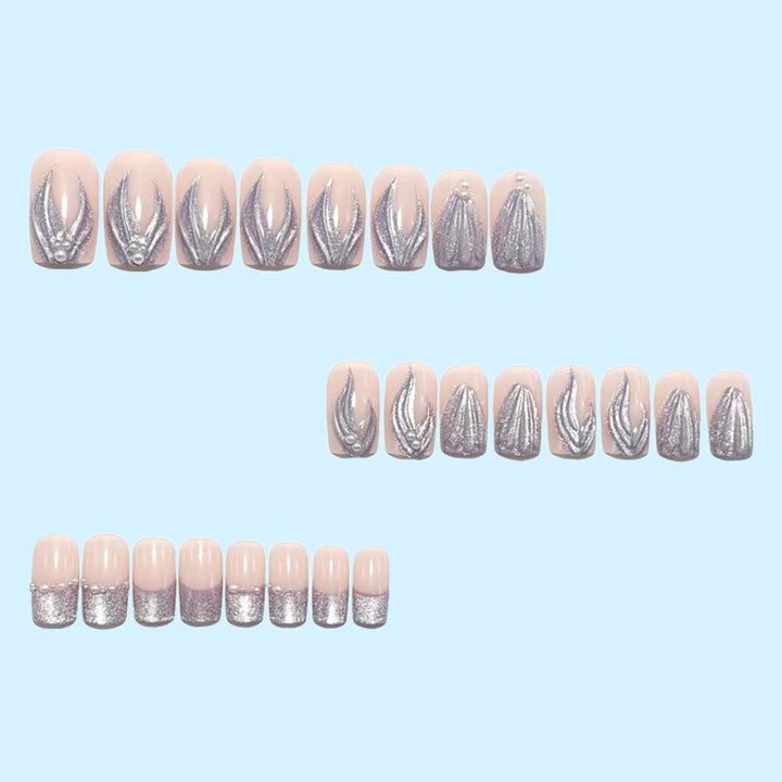Luxury Aquamarine Design Press-On Nails Bowlift