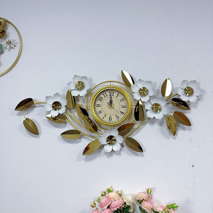 Floral Wall Clock Art Decor Bowlift
