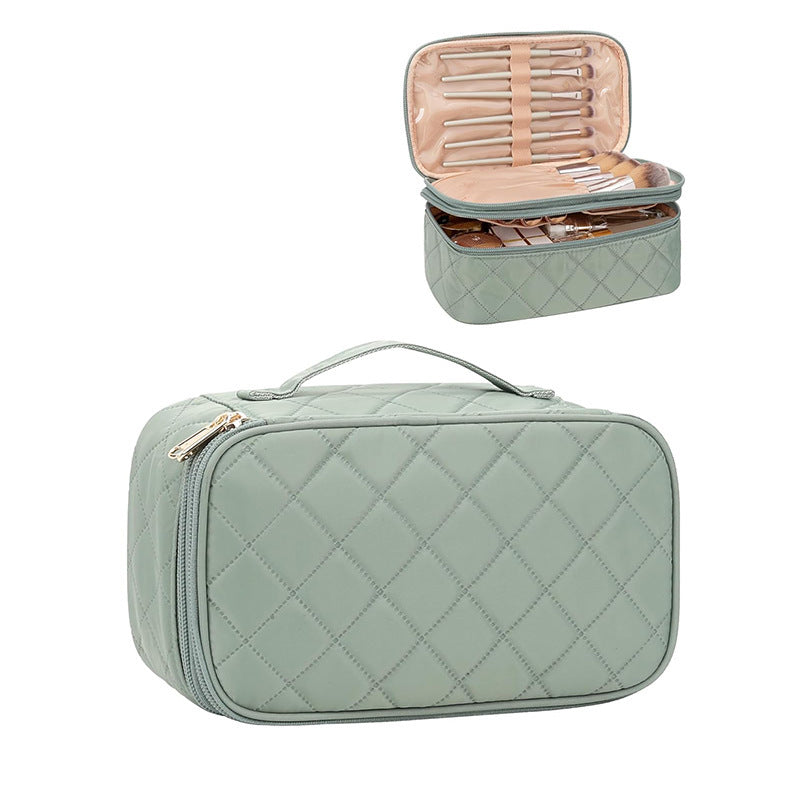 Cosmetic storage bag with elegant quilted pattern Bowlift