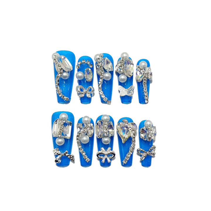 Nail Art Set with Professional Glitter and Rhinestone Decorations Bowlift