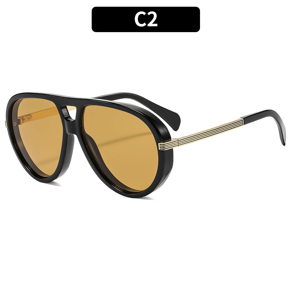 Oversized Retro-Inspired Shield Sunglasses