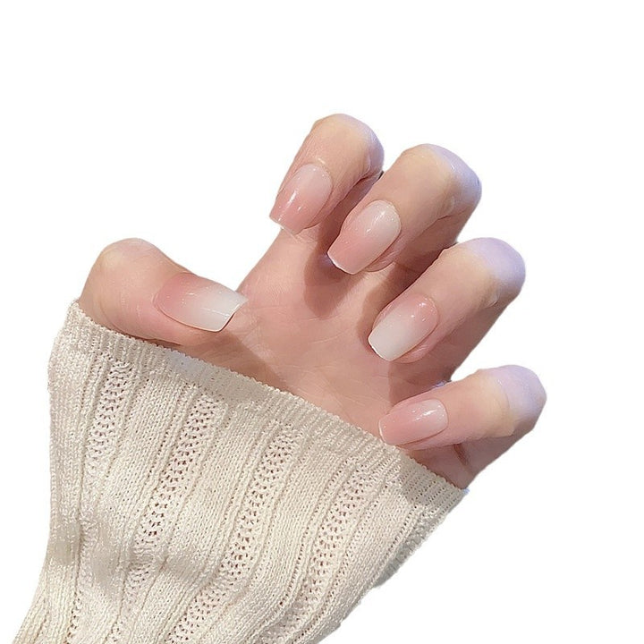 Glossy Press-On Nail Set with Elegant French Tips Bowlift