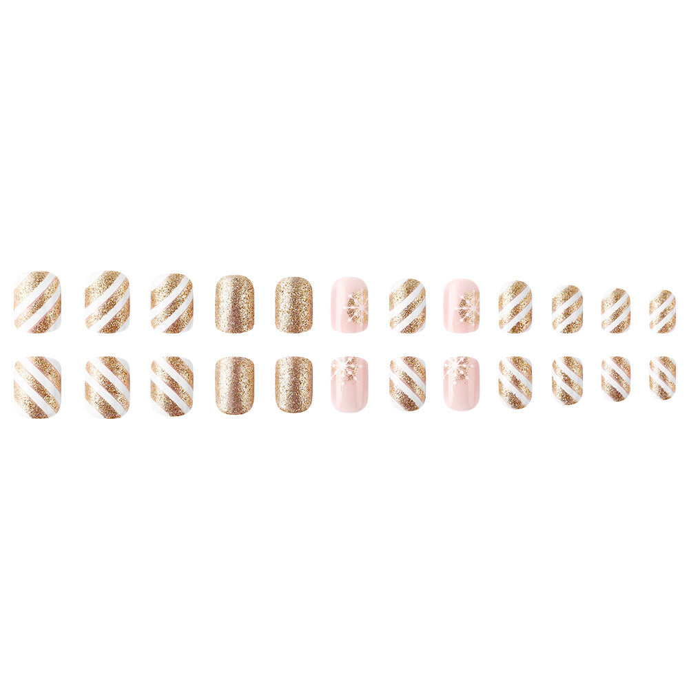 Holiday-Themed Glitter Gel Nail Art Bowlift