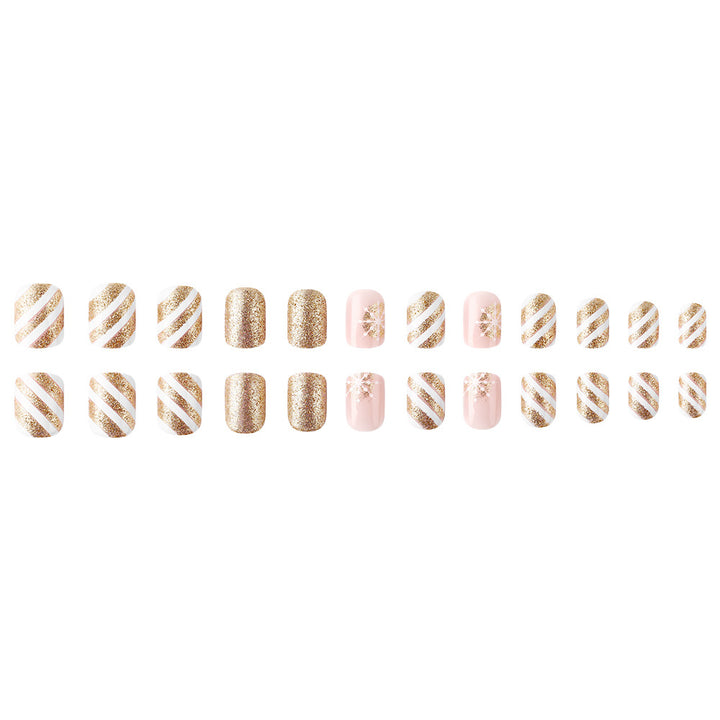 Holiday-Themed Glitter Gel Nail Art Bowlift