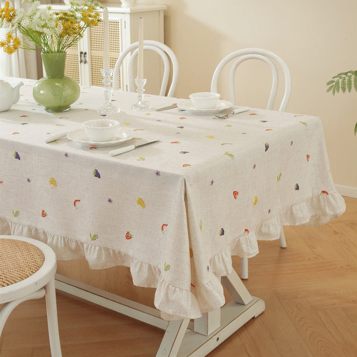 Embroidered Fruit Design Tablecloth