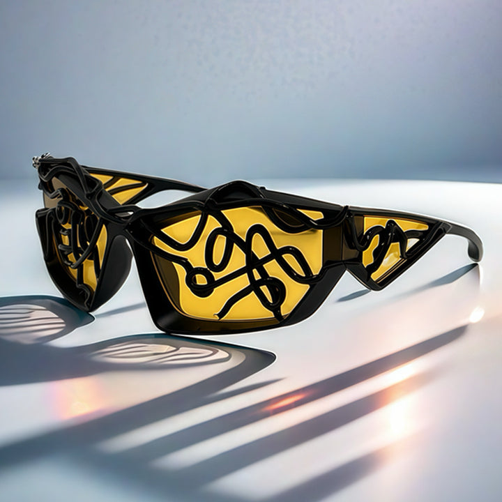 Women's Sporty Sunglasses with Futuristic Design Bowlift