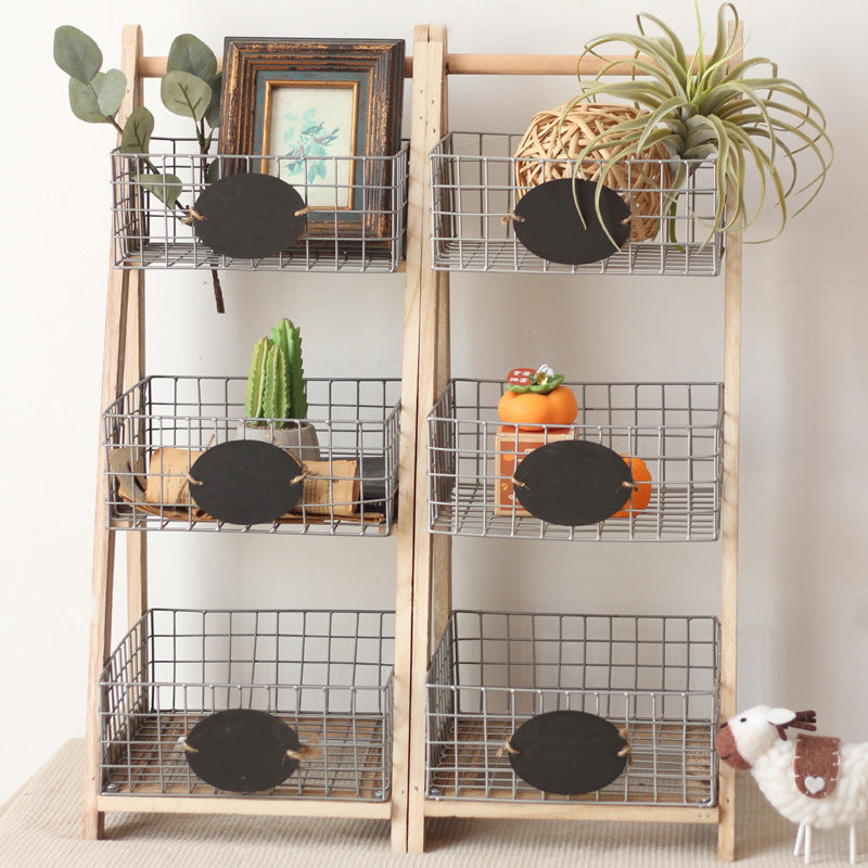 Practical stair shelf with wire baskets Bowlift