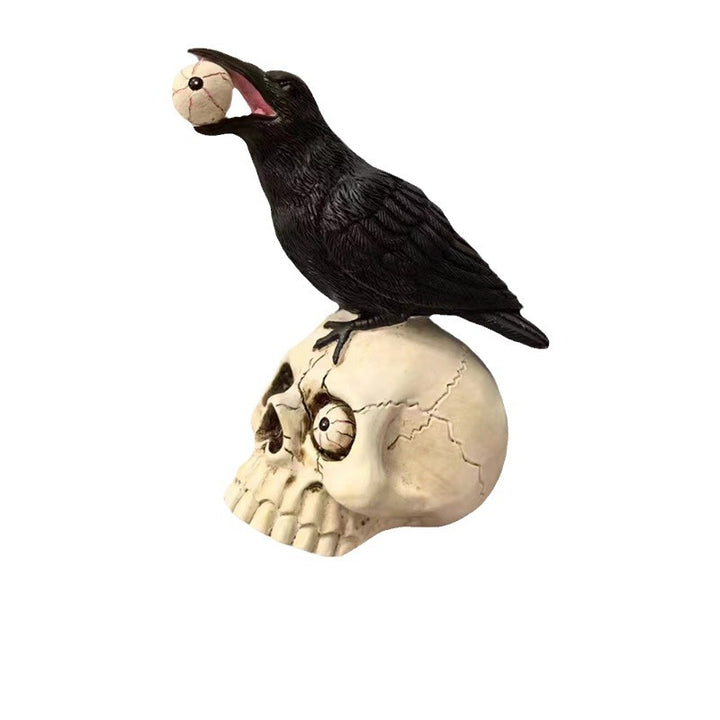 Decorative figure with raven on skull Bowlift