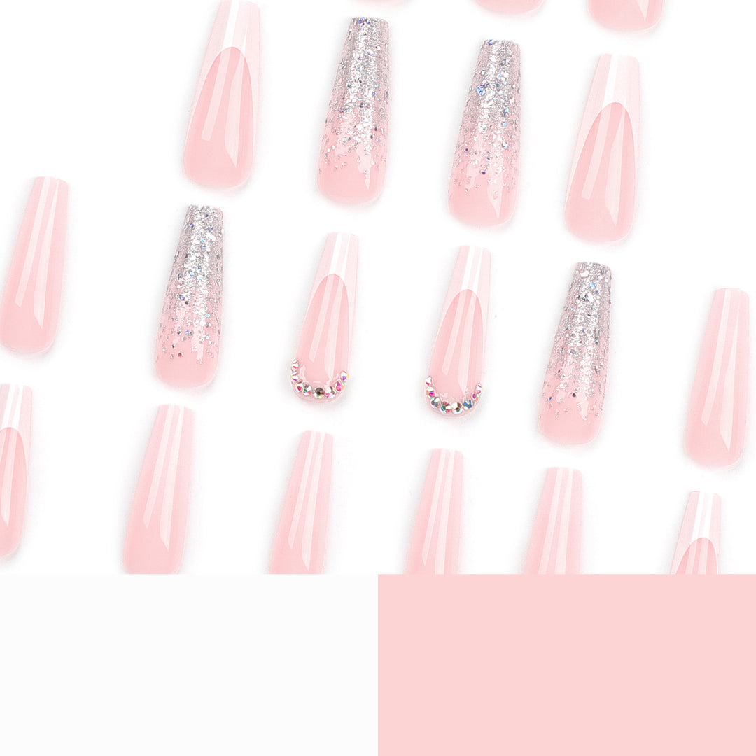 Artful Gel Nails with Glitter and Ombre Effect Bowlift