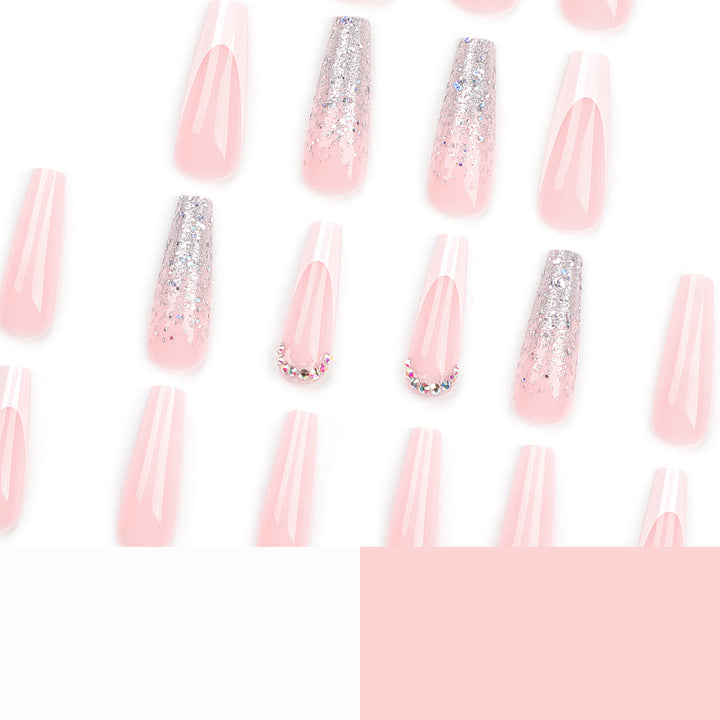 Artful Gel Nails with Glitter and Ombre Effect Bowlift